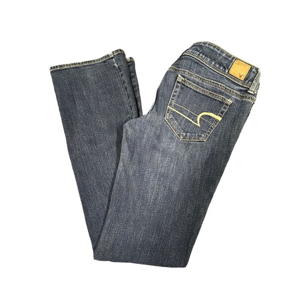 American Eagle Womens Jeans Size 6 Slim Fit Bootcut Blue Denim Pant Stretch - Picture 1 of 16